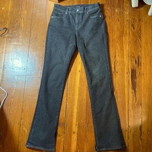 Express Mid Rise Skyscraper black Jean, bottom slit